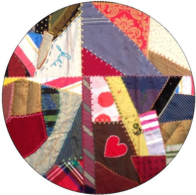 Abstract Quilt Pinback Buttons and Stickers