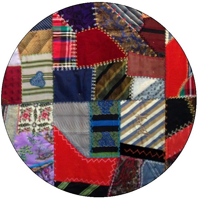 Abstract Quilt Pinback Buttons and Stickers