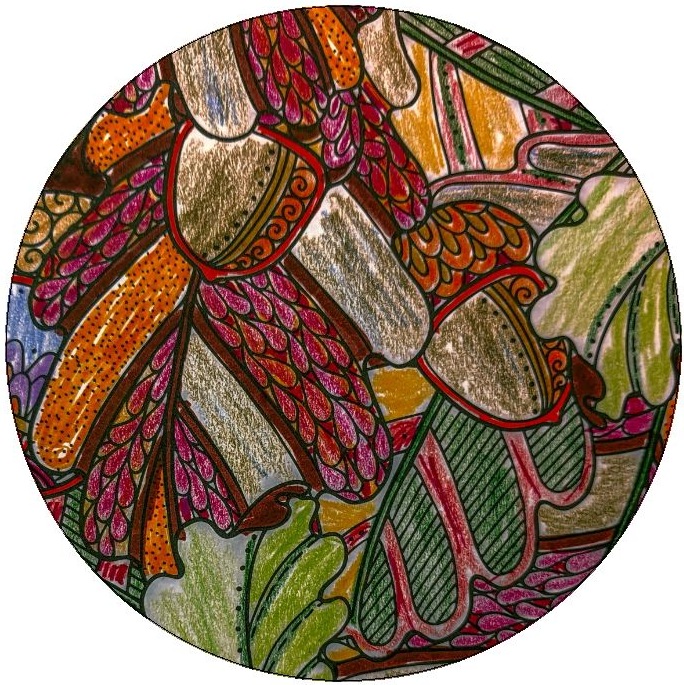 Autumn Leaves and Acorns Pinback Buttons and Stickers