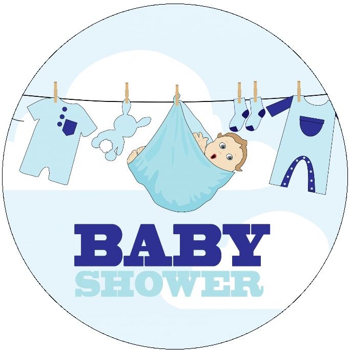 Baby Shower Pinback Buttons and Stickers