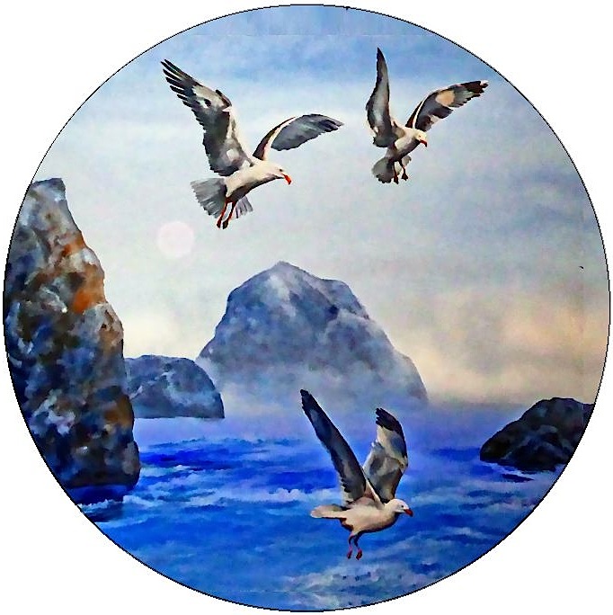 Seagull Pinback Buttons and Stickers