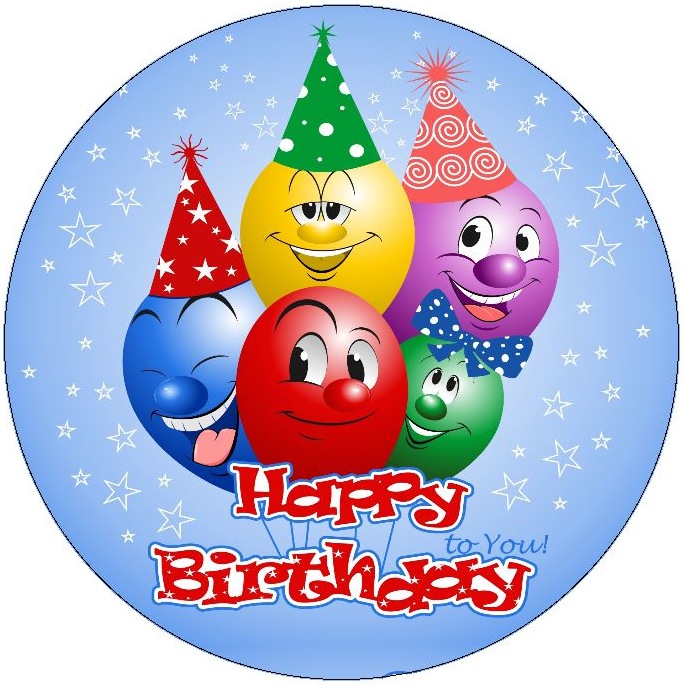 Birthday Balloons Pinback Buttons and Stickers