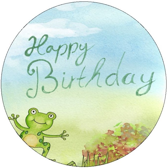 Birthday Frog Pinback Buttons and Stickers