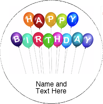 Birthday Balloon Pinback Buttons and Stickers