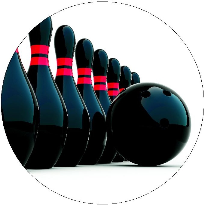 Bowling Pinback Button and Stickers