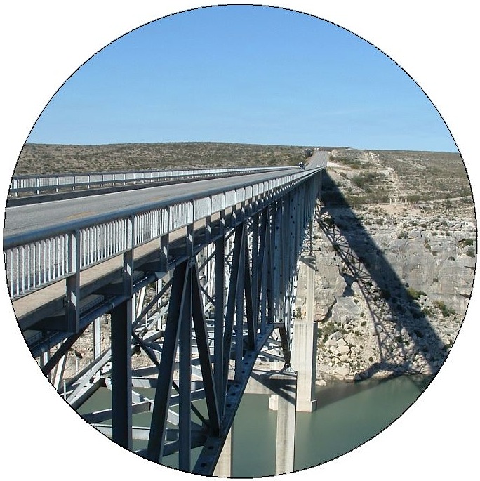 Bridge Across Pecos River Pinback Buttons and Stickers
