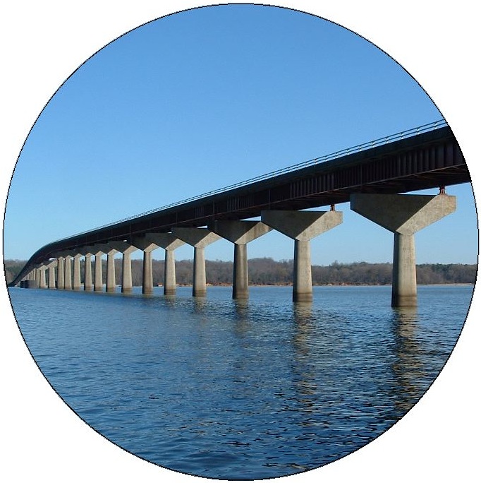 Bridge Across Tennessee River in Alabama Pinback Buttons and Stickers