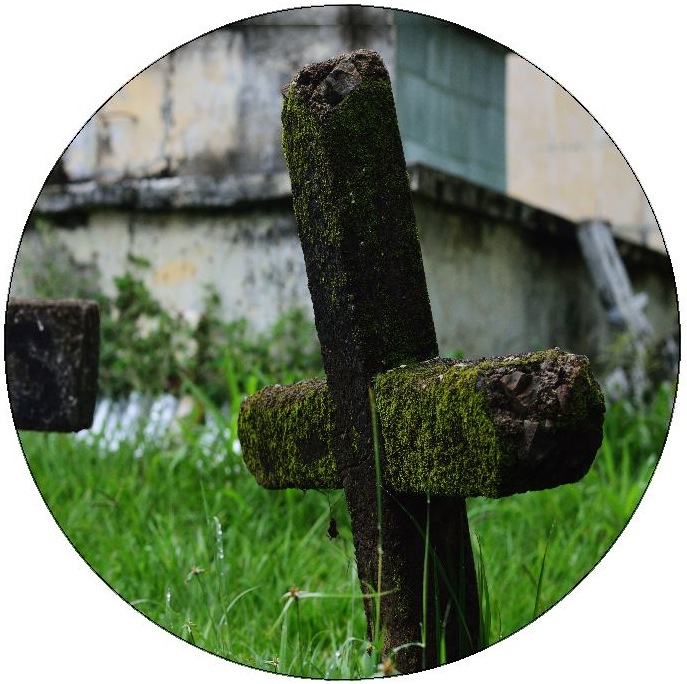 Cemetery Cross Pinback Buttons and Stickers