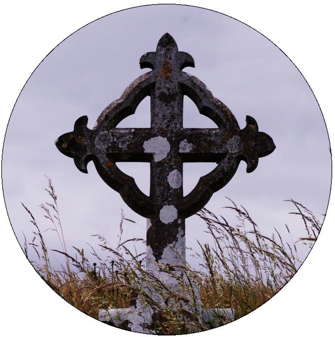 Cemetery Cross Pinback Buttons and Stickers