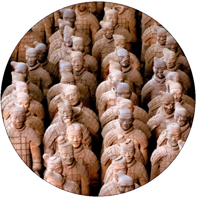 Chinese Terracotta Pinback buttons and Stickers