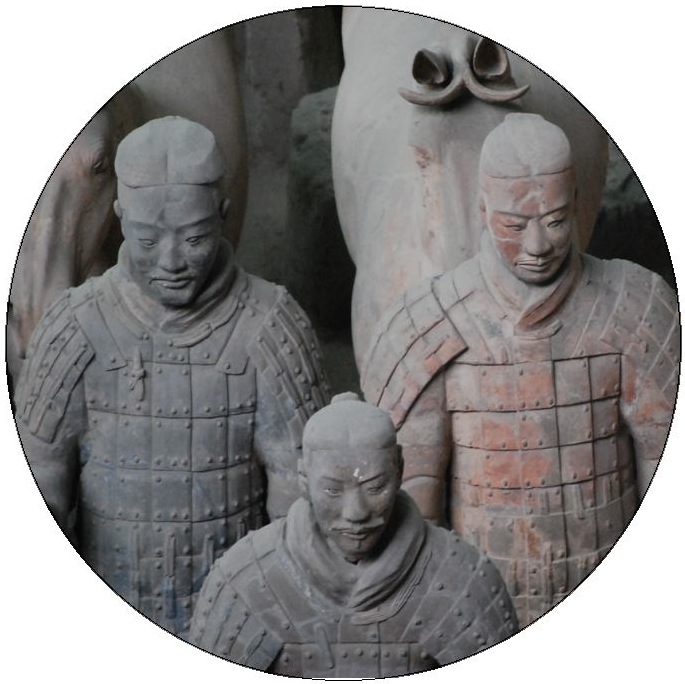 Chinese Terracotta Pinback buttons and Stickers