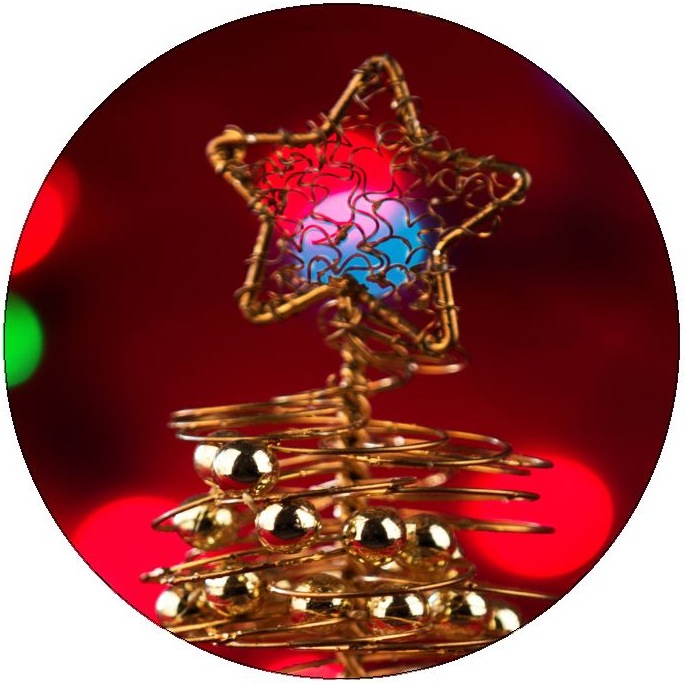 Christmas Tree Pinback Buttons and Stickers