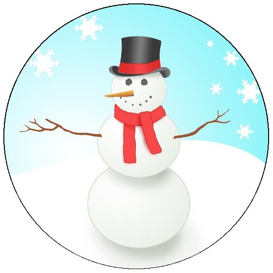 Snowman Pinback Button and Stickers