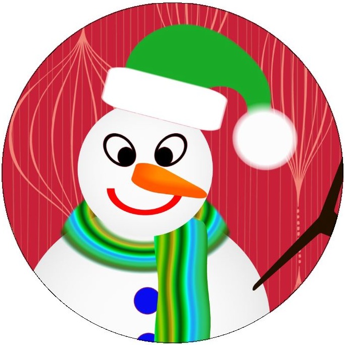 Christmas Snowman Pinback Buttons and Stickers