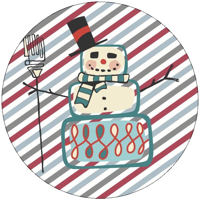 Christmas Snowman Pinback Buttons and Stickers