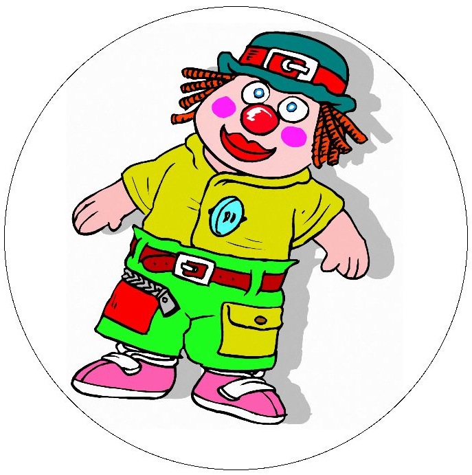 Clown Pinback Buttons and Stickers