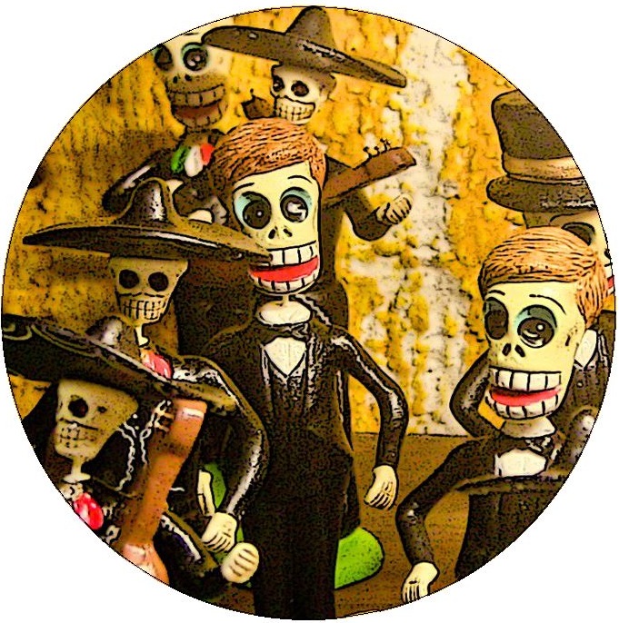 Day of the Dead Pinback Buttons and Stickers