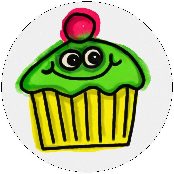 Cupcake Pinback Buttons and Stickers