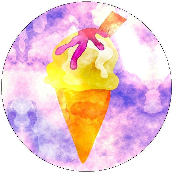 Ice Cream Cone Pinback Buttons and Stickers