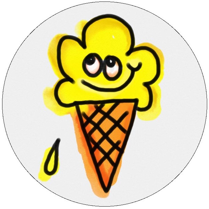 Ice Cream Cone Pinback Buttons and Stickers