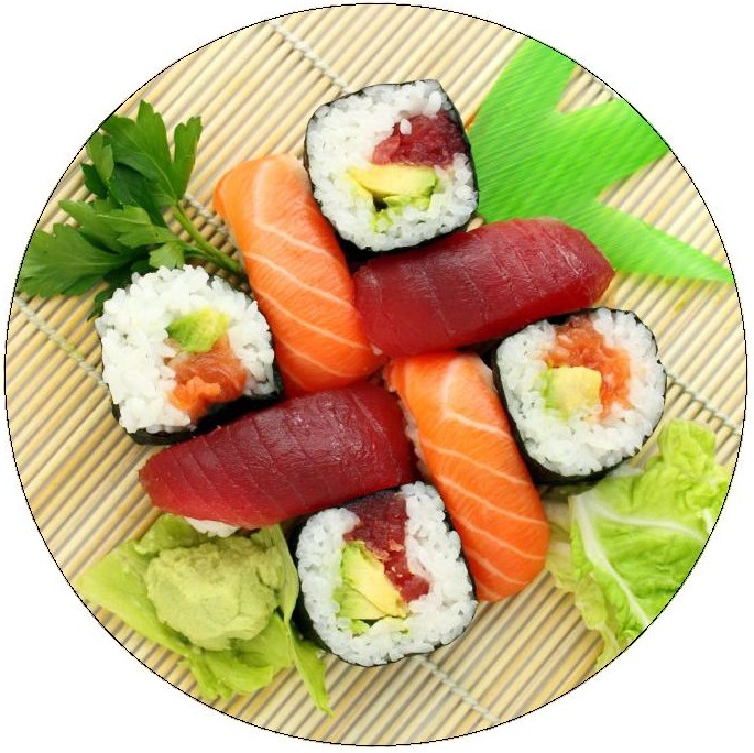 Sushi Pinback Buttons and Stickers