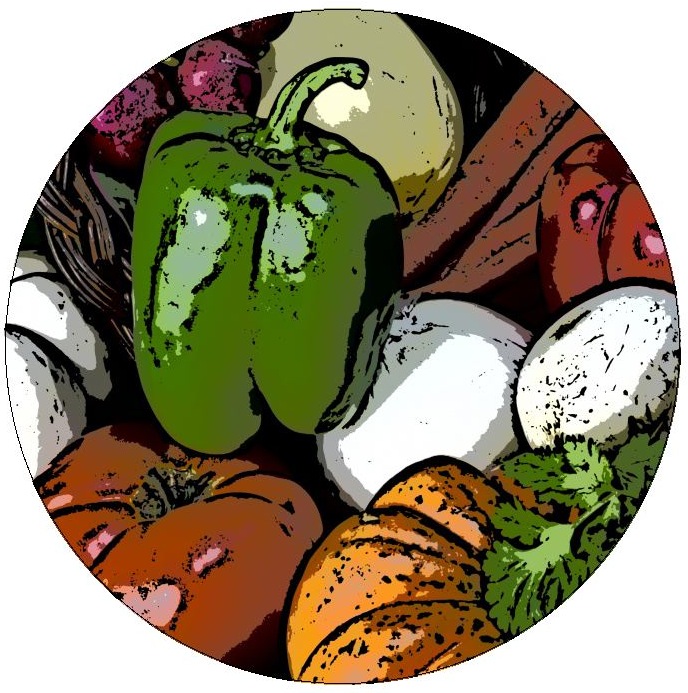 Vegetables Pinback Buttons and Stickers