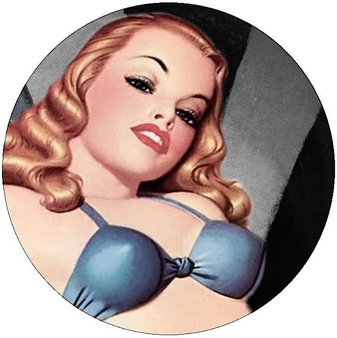 Pin-Up Girl Pinback Buttons and Stickers