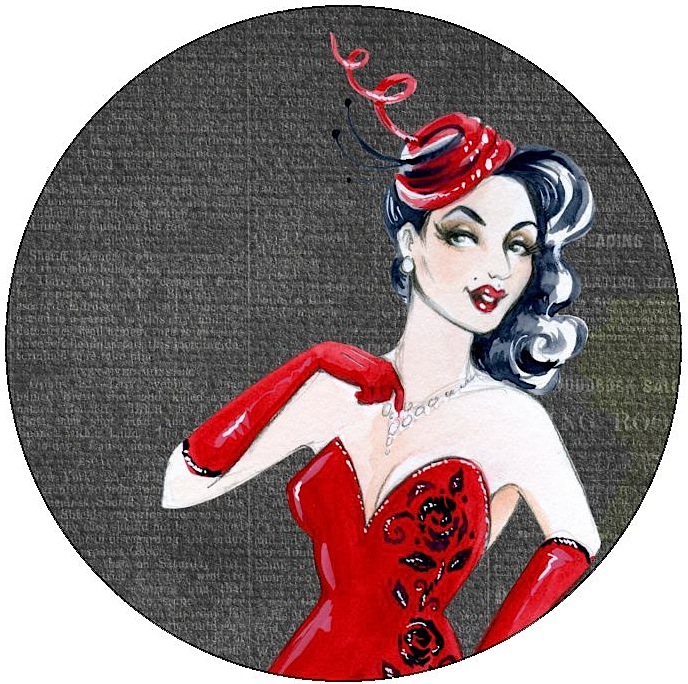 Pin-Up Girl Pinback Buttons and Stickers