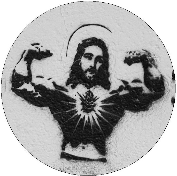 Jesus Graffitti Pinback Buttons and Stickers