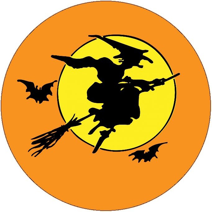 Halloween Witch Pinback Buttons and Stickers