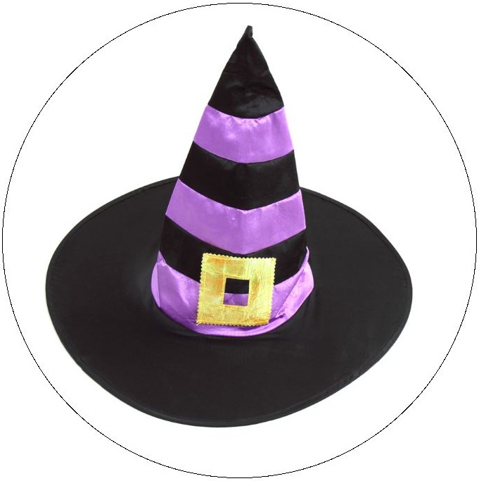 Halloween Witch Hat Pinback Buttons and Stickers