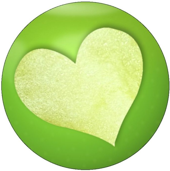 Apple Heart Pinback Buttons and Stickers