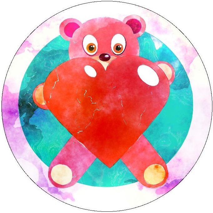 Teddy Bear Heart Pinback Buttons and Stickers