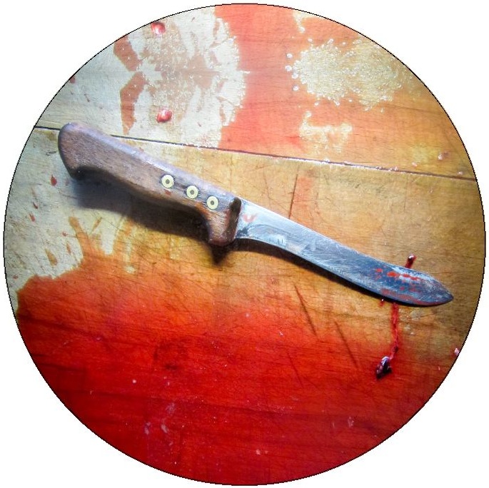 Bloody Knife Pinback Button and Stickers