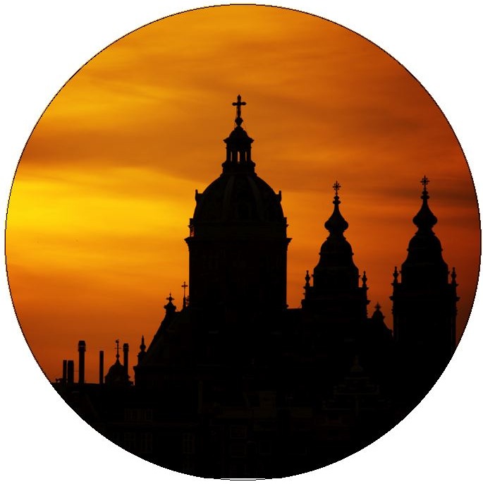 Amsterdam Church Pinback Buttons and Stickers