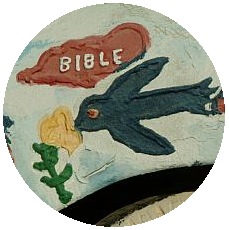 Salvation Mountain Bible Pinback Buttons and Stickers