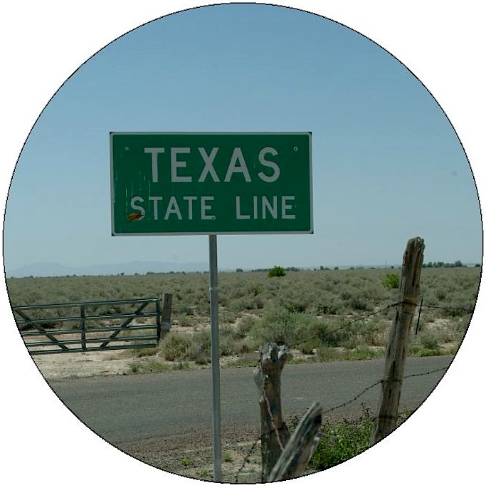 Texas State Line Pinback Buttons and Stickers