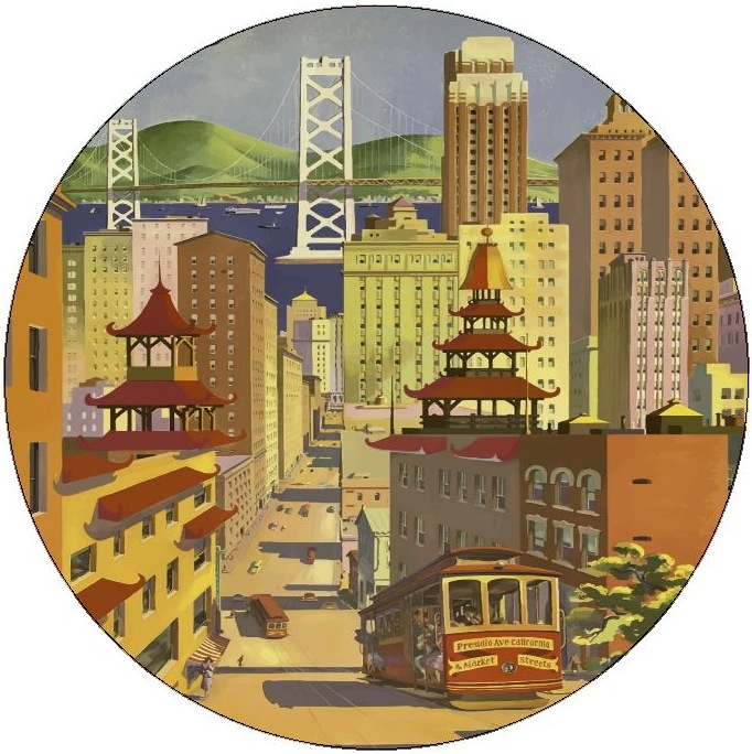 San Francisco Cable Car Pinback Buttons and Stickers