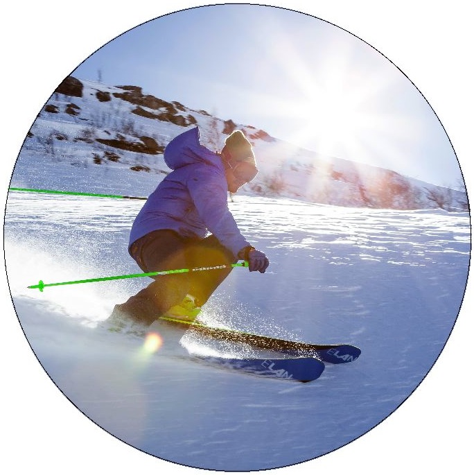 Ski and Snowboard Pinback Buttons and Stickers