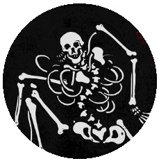 Skeleton Pinback Button and Stickers