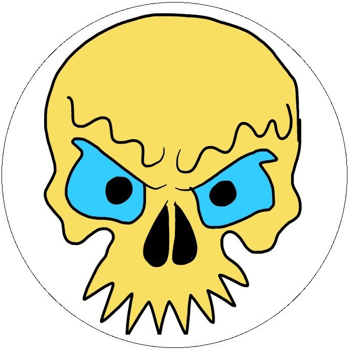 Skull Pinback Button and Stickers