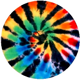 Tie-Dyed Pinback Buttons and Stickers