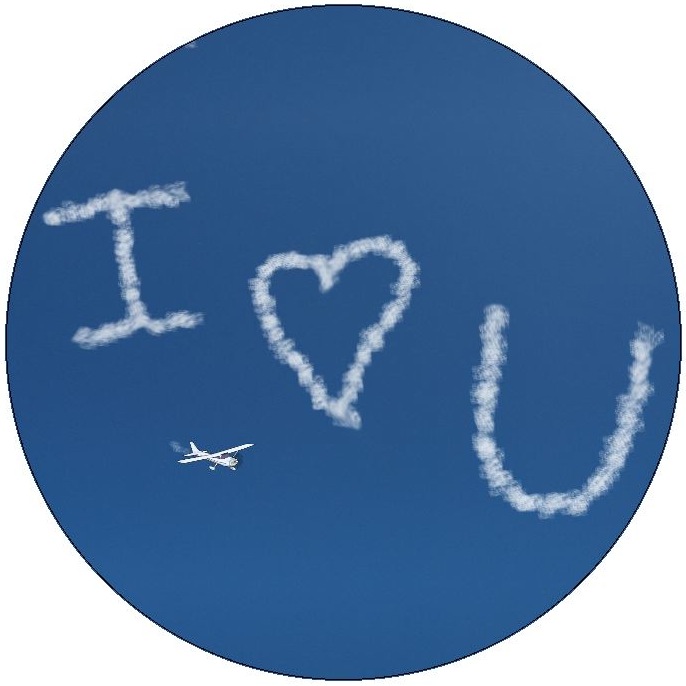 Skywriting Background Pinback Buttons and Stickers