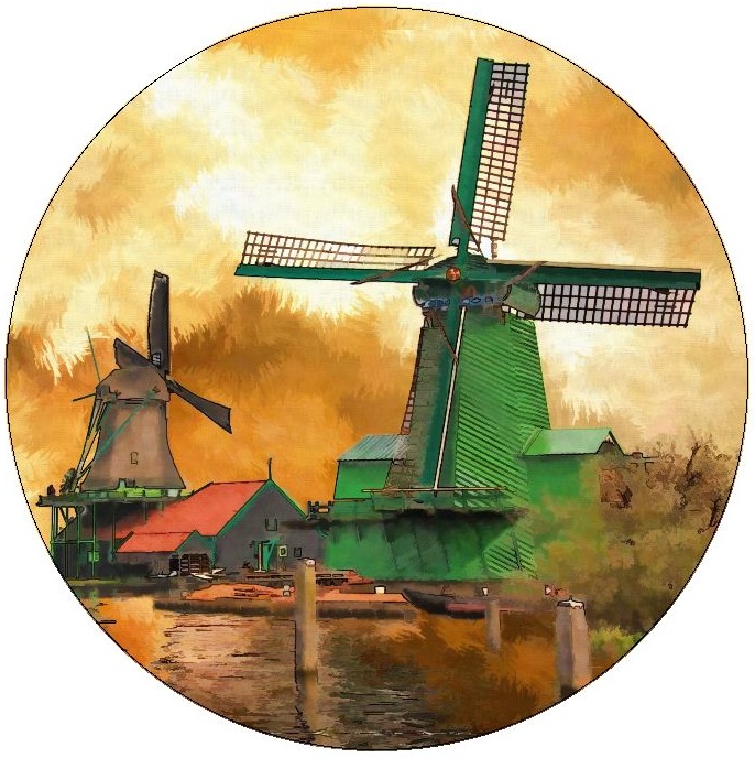 Windmill Pinback Buttons and Stickers